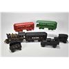 Image 1 : Selection of cast toys including train with rail cars and two automobiles