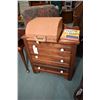Image 1 : Eastlake three drawer low boy and a Underwood portable typewriter with typing book