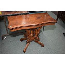 Antique Victorian fold over table with bird cage pedestal base