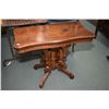 Image 1 : Antique Victorian fold over table with bird cage pedestal base
