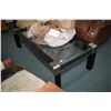 Image 1 : Quality designer coffee table with curved glass top and stainless steel accents