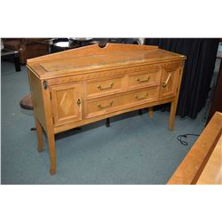 Modern sideboard with two drawers and two doors and inlaid banding made by Stanley, note top needs t