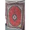 Image 1 : Kashan 100% wool area carpet in as new condition with burgundy background, center medallion, multipl