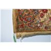 Image 2 : Small wool scatter rug with center medallion in tones of gold, teal and red highlight, 36" X 56"