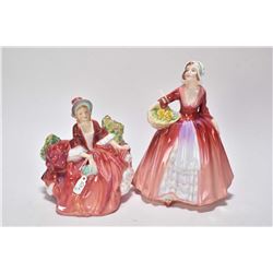 Two Royal Doulton figurines including Janet HN1537 and Lydia HN1908