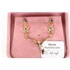 Image 1 : Ladies 10kt yellow gold necklace set with sapphire gemstone and a pair of matching 10kt gold earring