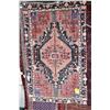 Image 1 : Hamdan 100% Iranian wool carpet with center medallion with red/blue background and shades of pink, b
