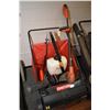 Image 1 : Selection of yard equipment including Craftsman sweeper, two Black & Decker blowers, a Black & Decke