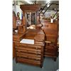 Image 1 : Antique mirrored dresser with candle shelves, six drawers and small marble section for top and taili