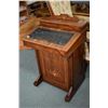 Image 1 : Antique Sheraton davenport with inlaid decoration, leather writing surface and assorted fitted compa