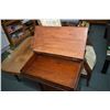 Image 2 : Antique Sheraton davenport with inlaid decoration, leather writing surface and assorted fitted compa