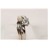 Image 1 : Ladies platinum and 18kt white gold diamond wedding set. Engagement ring set with 0.35ct brilliant w