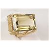 Image 1 : 14kt yellow gold and citrine gemstone ring set with 12.00ct natural emerald cut citrine gemstone. Re