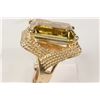 Image 2 : 14kt yellow gold and citrine gemstone ring set with 12.00ct natural emerald cut citrine gemstone. Re