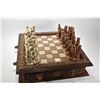 Image 1 : Large resin chess board with two drawers representing the Spanish Conquest of the Aztec empire with 