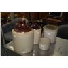 Image 1 : Seven pieces of vintage stoneware including four jugs and three crocks