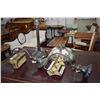 Image 1 : Three vintage style lamps, all needing a little tlc, all with slag glass shades