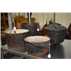 Image 1 : Four cast iron pots including a lidded "Hearth Craft Portore 808 model Spain" footed pot