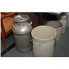 Image 1 : Eight gallon Medalta crock and a cream can