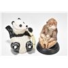 Image 1 : Large Beswick monkey 7 1/2" in height mold no. 397 and a Beswick Panda bear teapot