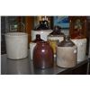 Image 1 : Seven pieces of vintage stoneware including five assorted jugs and one glazed crock and one stonewar
