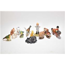 Large selection of figurines including Beswick, Royal Doulton, Aynsley etc., mostly animals