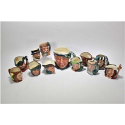 Ten Royal Doulton medium sized character jugs including Robinson Crusoe, Drake etc. plus Sterling Ca