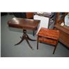 Image 1 : Center pedestal fold over table and two tier side table