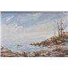Image 2 : Two framed oil on board paintings including a rocky shoreline 9" X 12" and a winterscape 7" X 10" bo
