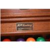 Image 8 : Slate 9' pool table made by Duchess, Toronto. plus pool table overhead lamp, Duchess pool cue rack a
