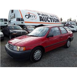 A8 --  1991 TOYOTA TERCEL S , Red , 250400  KM's