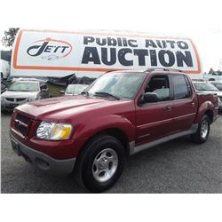 K5 --  2001 FORD EXPLORER SPORT TRAC, RED, 203,321 KMS