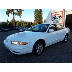 A12A --  1999 OLSMOBILE ALERO GL , White , 90432  KM's "NO RESERVE"