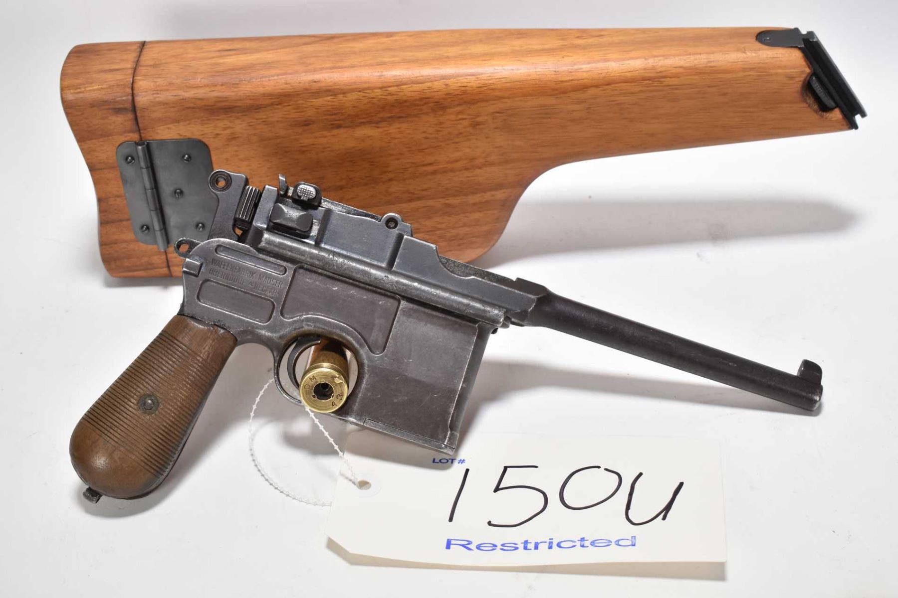 Restricted handgun Mauser model C96 Broomhandle, 7.63x25 Mauser (.30 ...