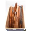 Image 1 : Box of assorted wooden rifle stocks and fore-ends.