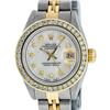 Image 1 : Rolex Ladies Quickset 2 Tone Mother Of Pearl Channel Diamond Datejust Wristwatch