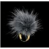 Image 3 : Mink Fur Adjustable Ring - Gold Plated