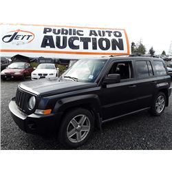 F4 --  2008 JEEP PATRIOT, BLACK, 190,886 KMS
