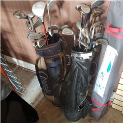 2 GOLF BAGS W/ CLUBS