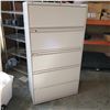 Image 1 : GREY HON 5 DRAWER METAL LATERAL FILING CABINET