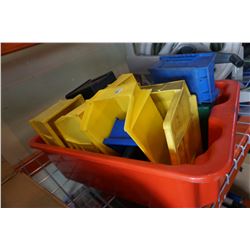 TRAY OF PARTS BINS