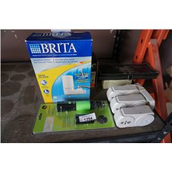 BRITA FILTER, REMOTE CONTROL OUTLETS, FLASHLIGHT, ETC