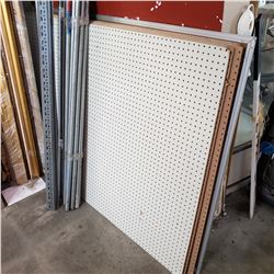 9 SHEETS OF PEGBOARD WALL 4FT x 6FT