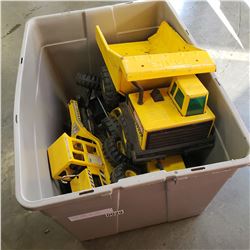 3 METAL TONKA TOYS - DUMP TRUCK, GRADER, AND LOADER