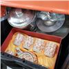 Image 2 : BLENDER, METAL SERVING PIECES, CAKE PLATTER AND EASTERN TEASET