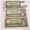 Image 1 : THREE 1954 ONE DOLLAR BILLS
