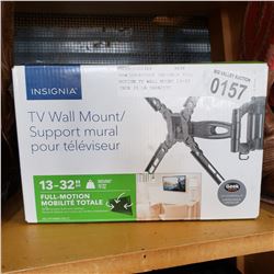 NEW OVERSTOCK INSIGNIA FULL MOTION TV WALL MOUNT 13-32 INCH 33 LB CAPACITY