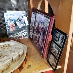 FRAMED BASEBALL CARDS AND HOCKEY MAGAZINES