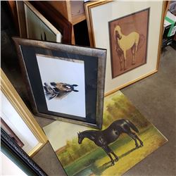 LOT OF HORSE PICTURES AND PAINTINGS