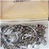 Image 2 : LOT OF 2 JEWELLERY BOXES OF SILVER TONE COSTUME JEWELLERY